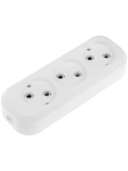 Колодка Smartbuy, 3 розетки, 10 А, 2200 Вт, без з/к, белая