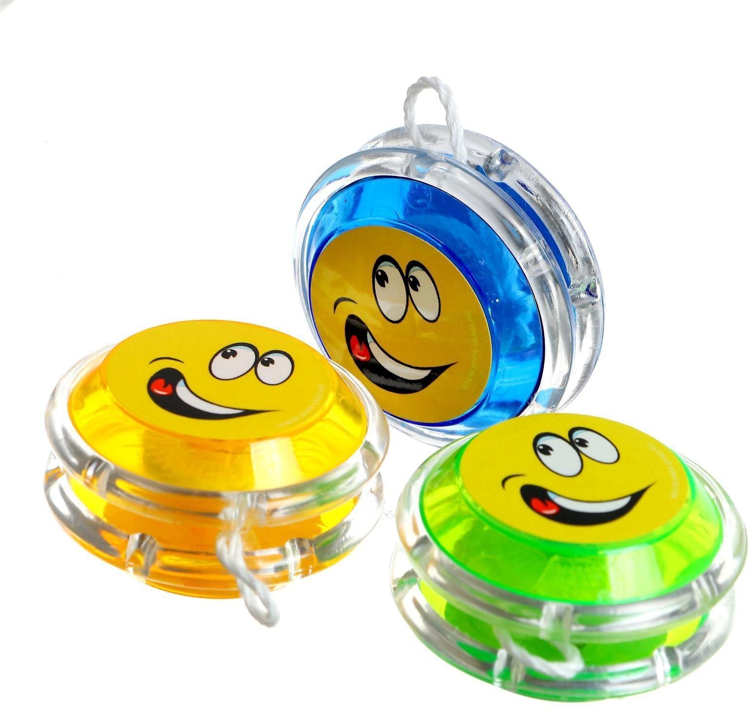 Йо-Йо «Смайлик», d=4,7 см, цвета МИКС