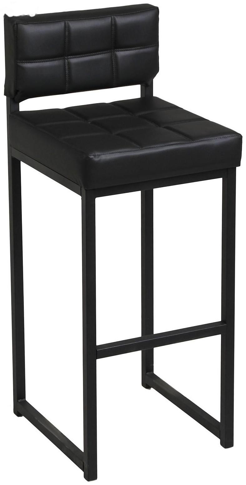 Стул барный ЛОФТ-1 со спинкой, черный/черный