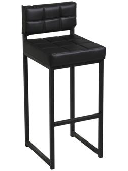 Стул барный ЛОФТ-1 со спинкой, черный/черный