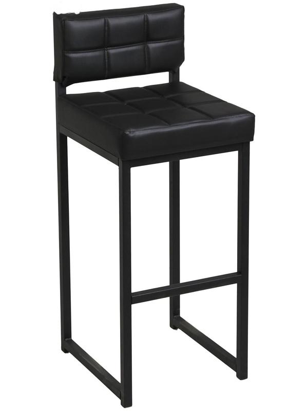 Стул барный ЛОФТ-1 со спинкой, черный/черный