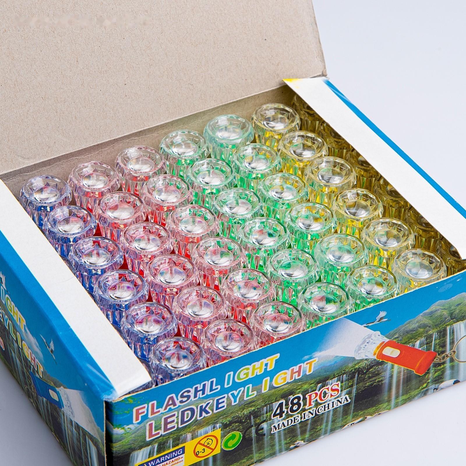 Фонарь-брелок, 1 LED, рассеиватель цветок, 2.2 х 6.5 см, микс