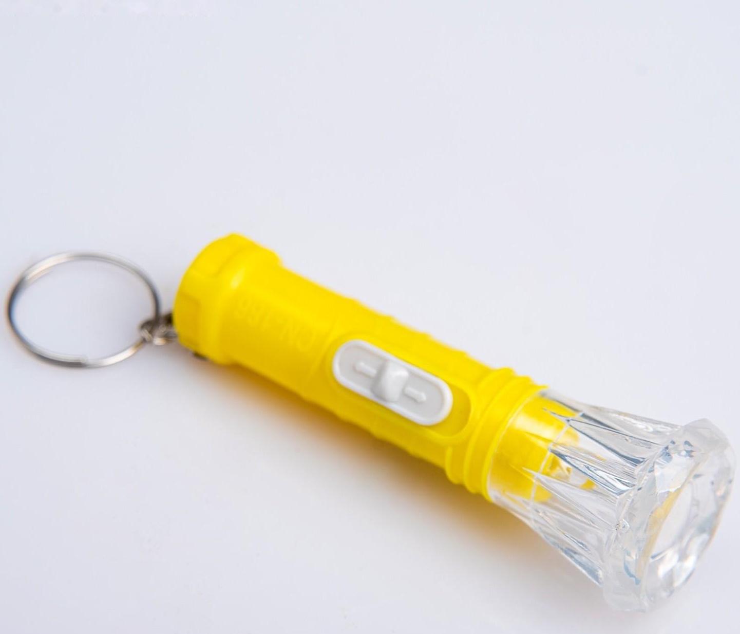 Фонарь-брелок, 1 LED, рассеиватель цветок, 2.2 х 6.5 см, микс