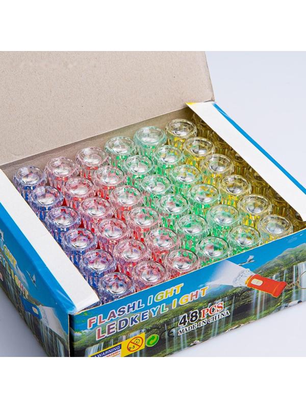 Фонарь-брелок, 1 LED, рассеиватель цветок, 2.2 х 6.5 см, микс