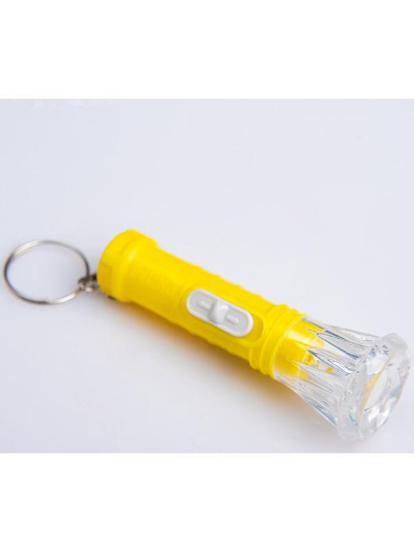 Фонарь-брелок, 1 LED, рассеиватель цветок, 2.2 х 6.5 см, микс