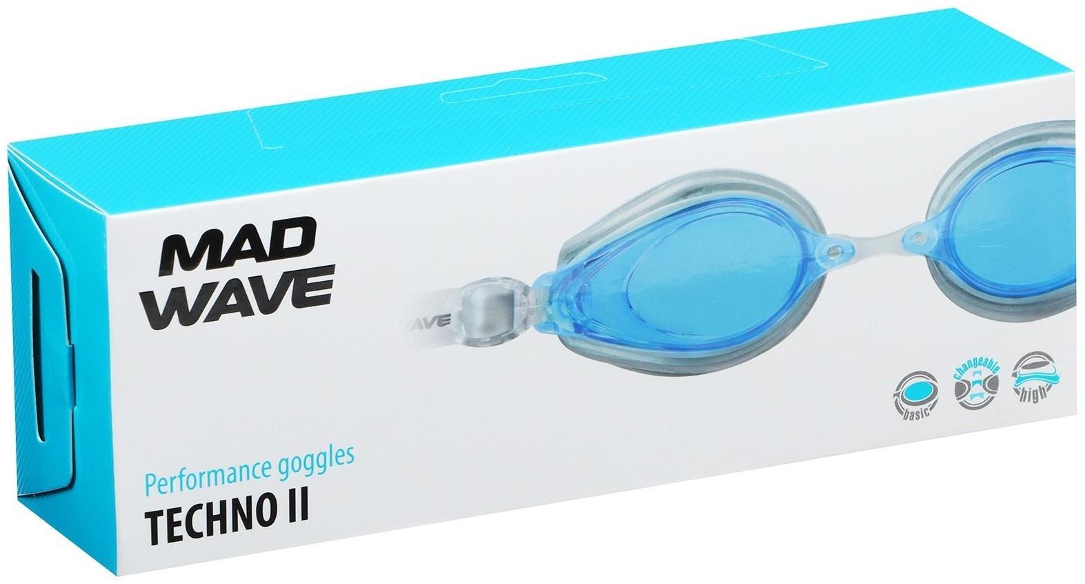 Очки для плавания Techno II, серебряный/синий