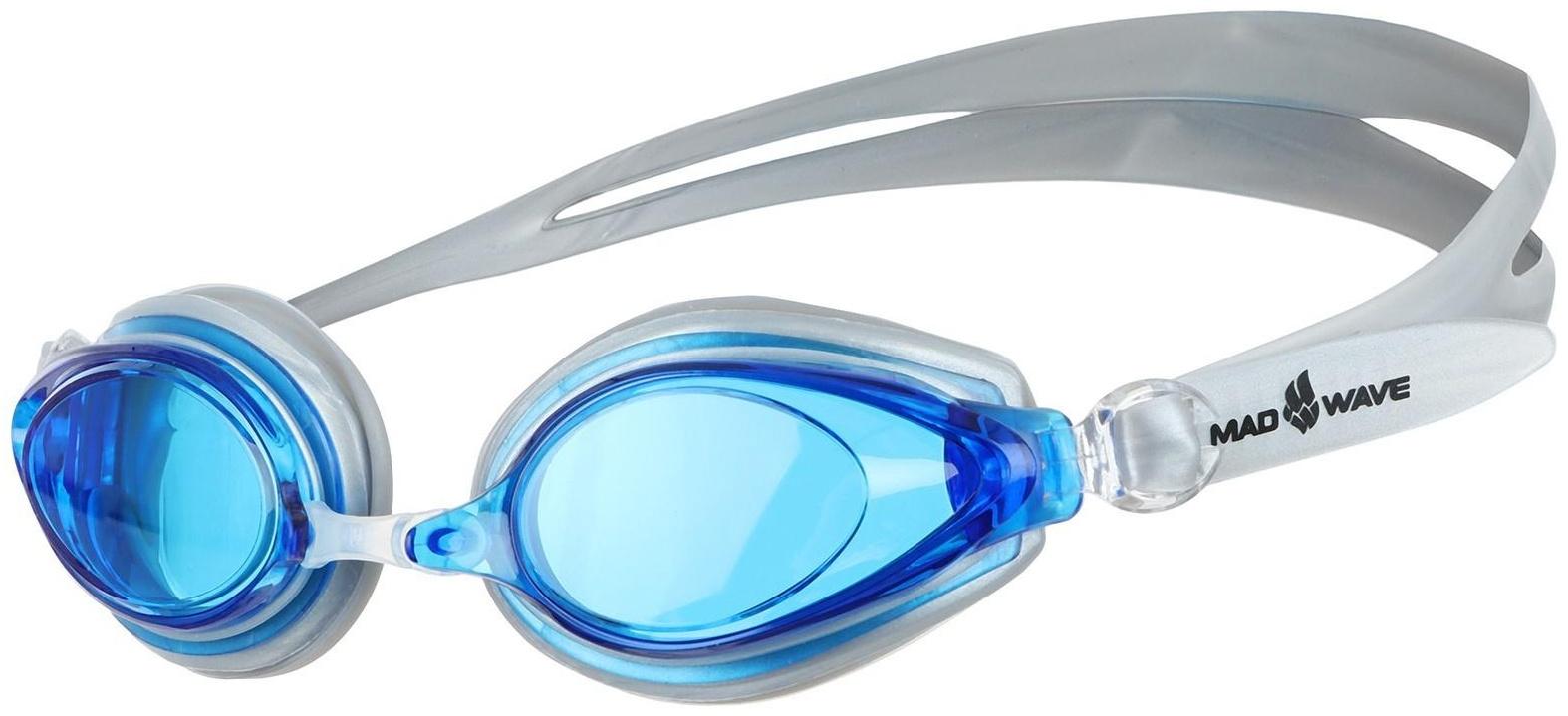 Очки для плавания Techno II, серебряный/синий
