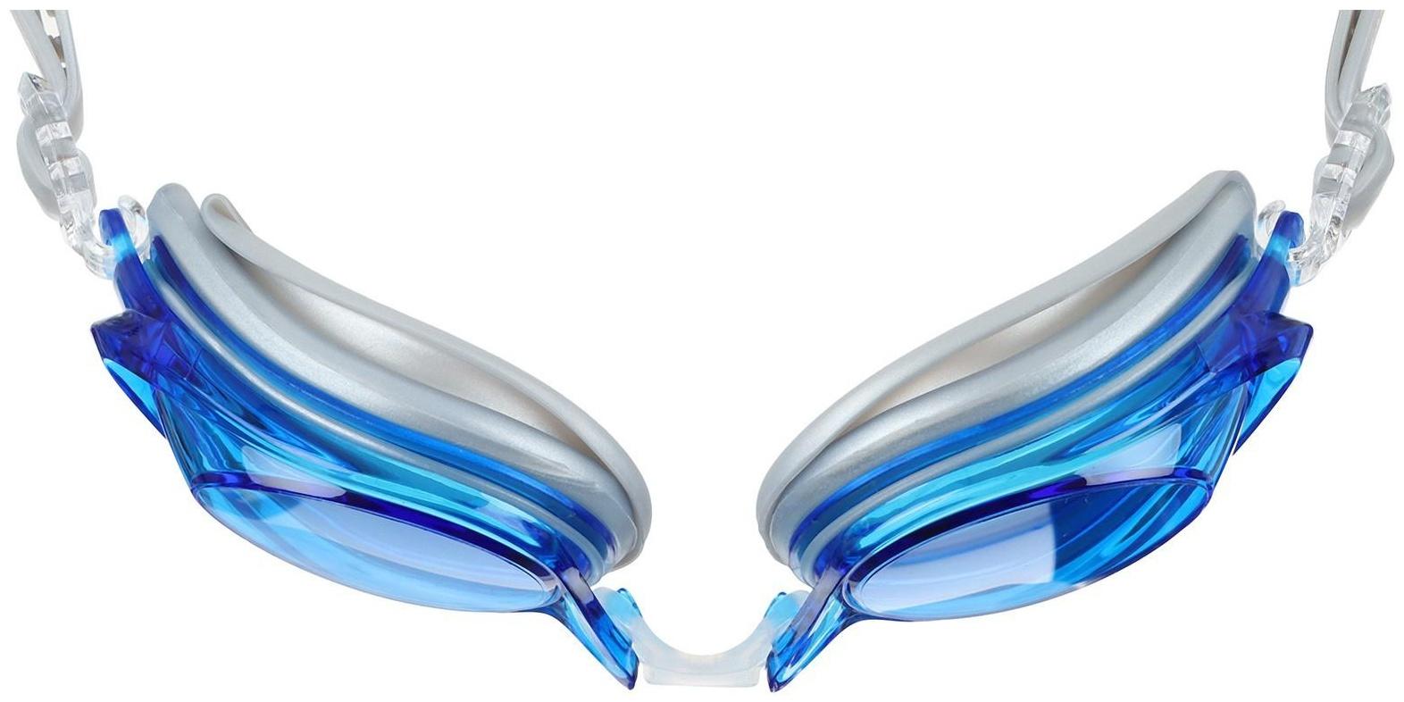 Очки для плавания Techno II, серебряный/синий