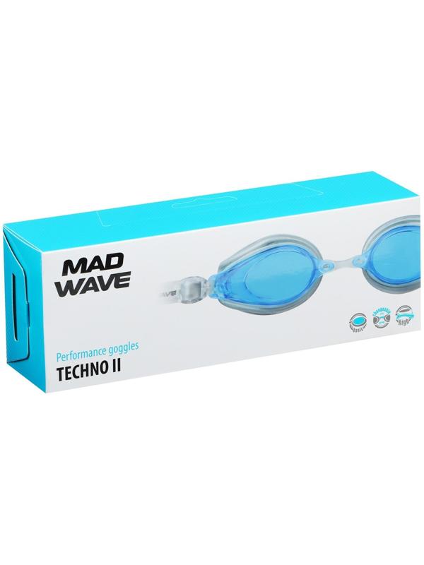 Очки для плавания Techno II, серебряный/синий