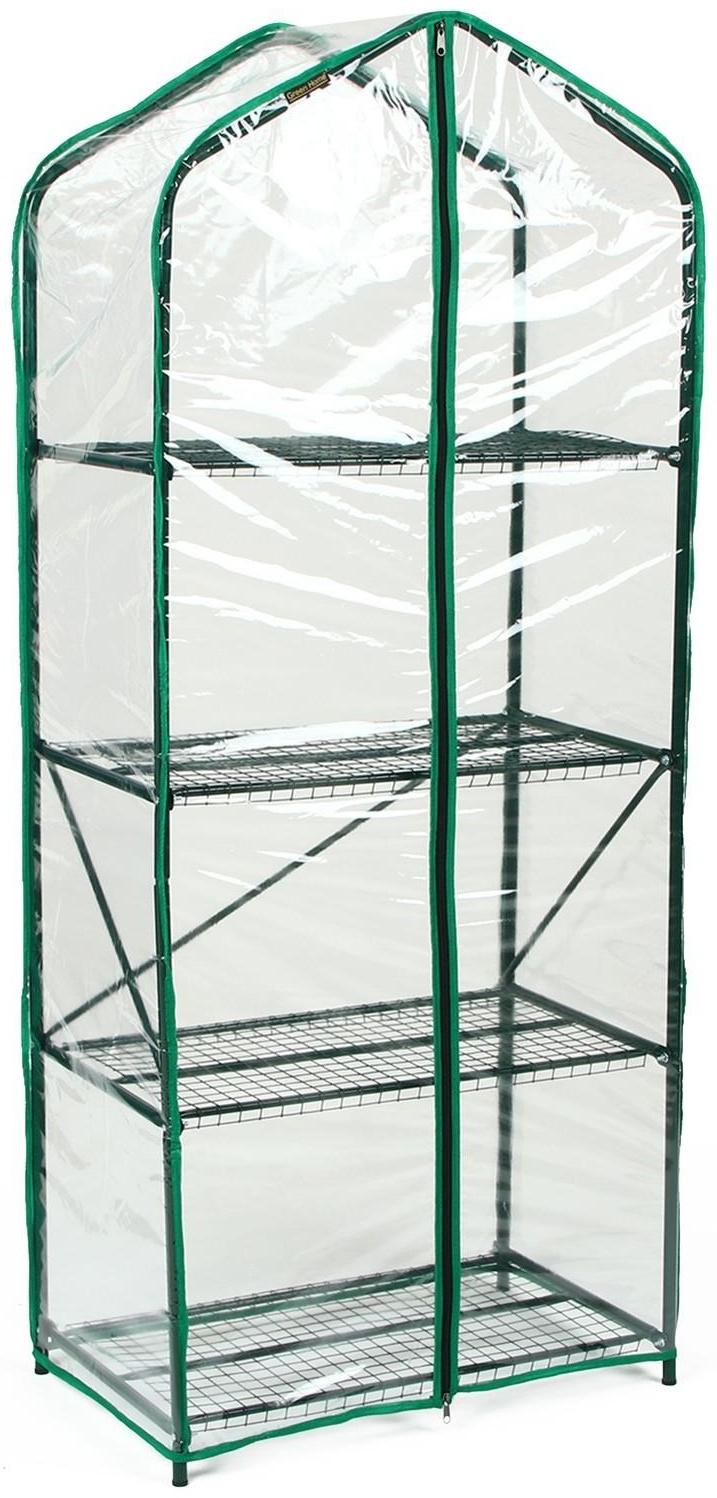 Парник-стеллаж, 4 полки, 160 × 65 × 40 см, металлический каркас d = 16 мм, чехол плёнка 100 мкм