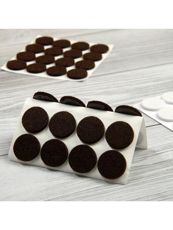 Накладка мебельная ТУНДРА, d=19 мм, круглая, коричневая, 32 шт.