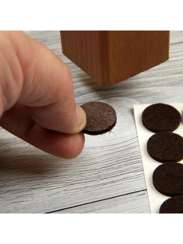 Накладка мебельная ТУНДРА, d=19 мм, круглая, коричневая, 32 шт.