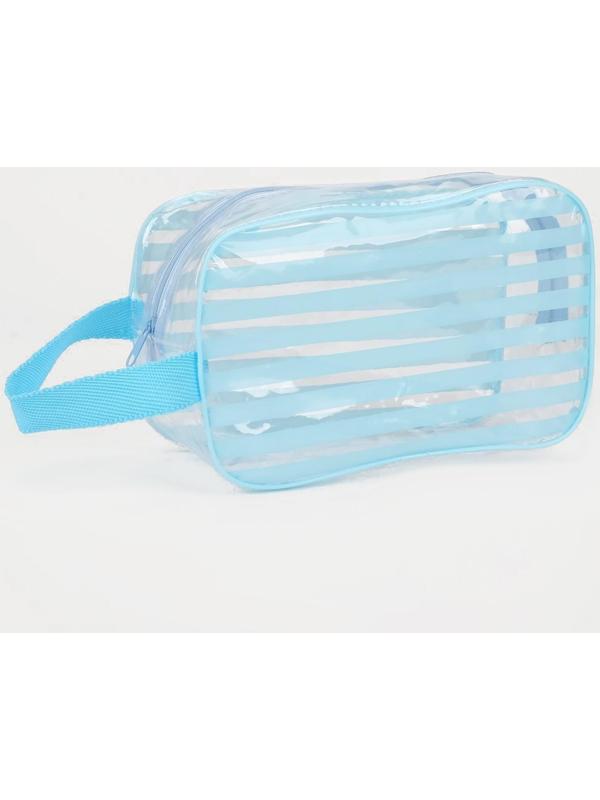 Косметичка на молнии, цвет голубой