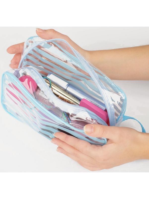 Косметичка на молнии, цвет голубой