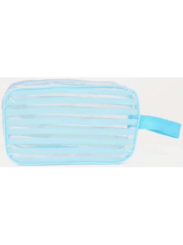 Косметичка на молнии, цвет голубой