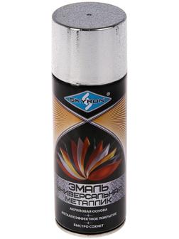 Эмаль универсальная металлик акриловая SKYRON, серебро, 520 мл.