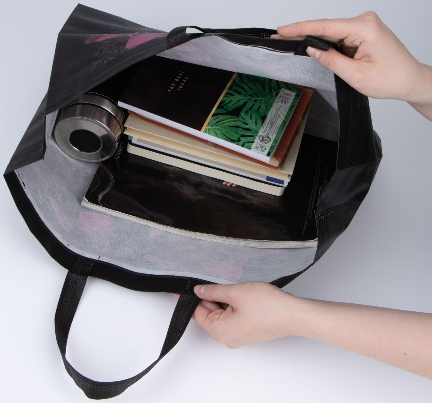 Сумка без молнии, цвет чёрный