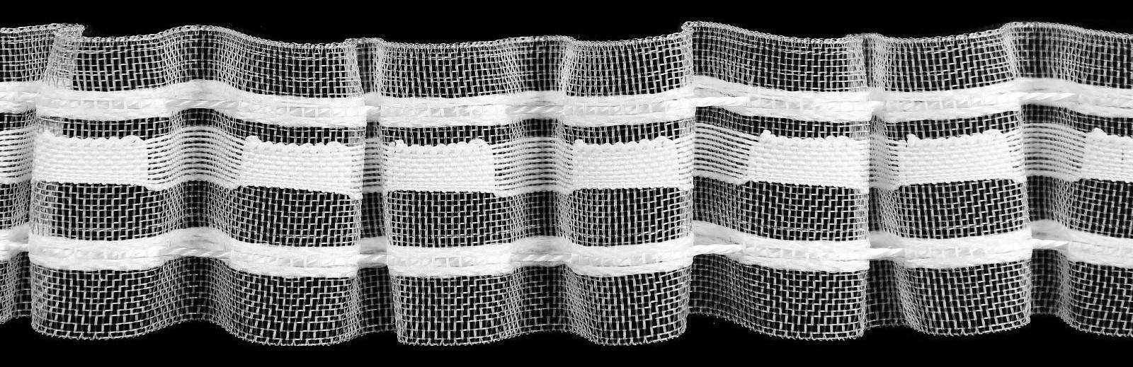Шторная лента, 3 см, 3 ± 1 м, цвет белый