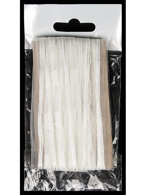 Шторная лента, 3 см, 3 ± 1 м, цвет белый