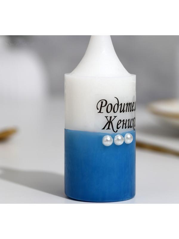 Набор свечей свадебный с бусинами 