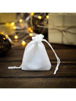 Мешочек подарочный из холщи, белый, 7 х 9 см