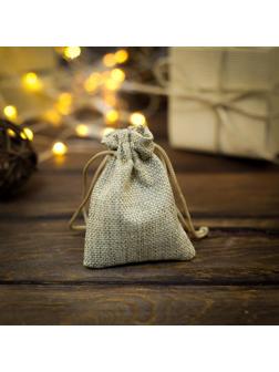 Мешочек подарочный из холщи, бежевый, 7 х 9 см