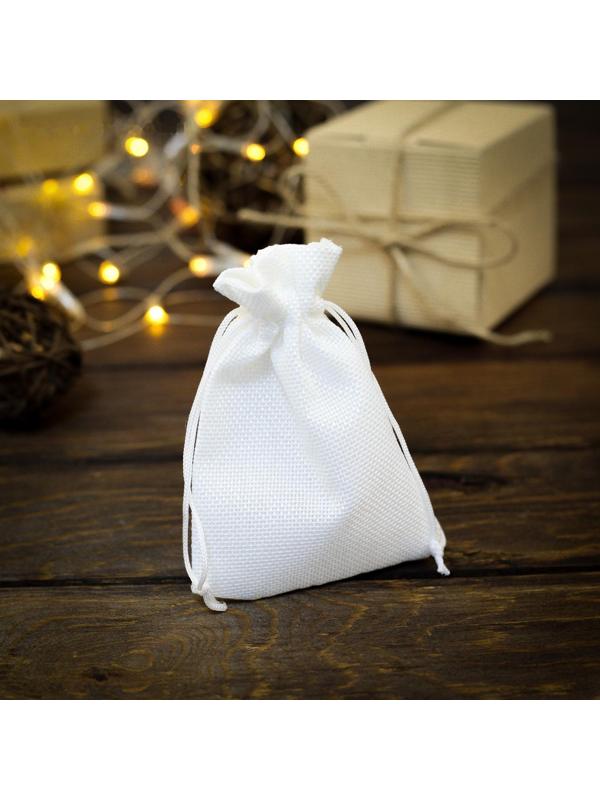 Мешочек подарочный из холщи, белый, 10 х 14 см