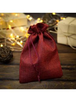 Мешочек подарочный из холщи, красный, 15 х 21 см