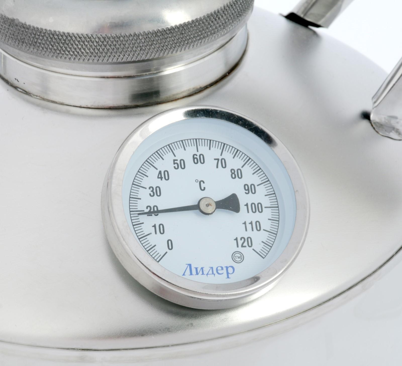 Дистиллятор «Лидер-3», 12 л, большой разборный сухопарник со сливом, термометр