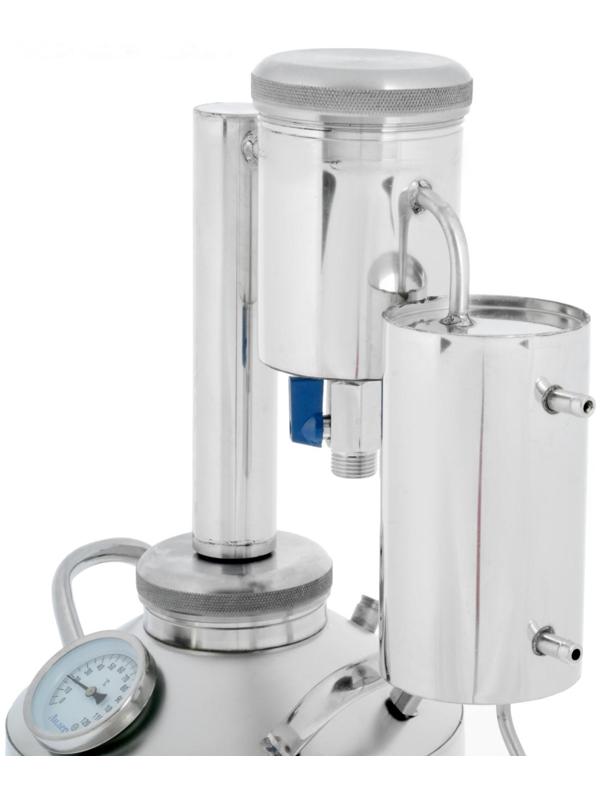 Дистиллятор «Лидер-3», 12 л, большой разборный сухопарник со сливом, термометр