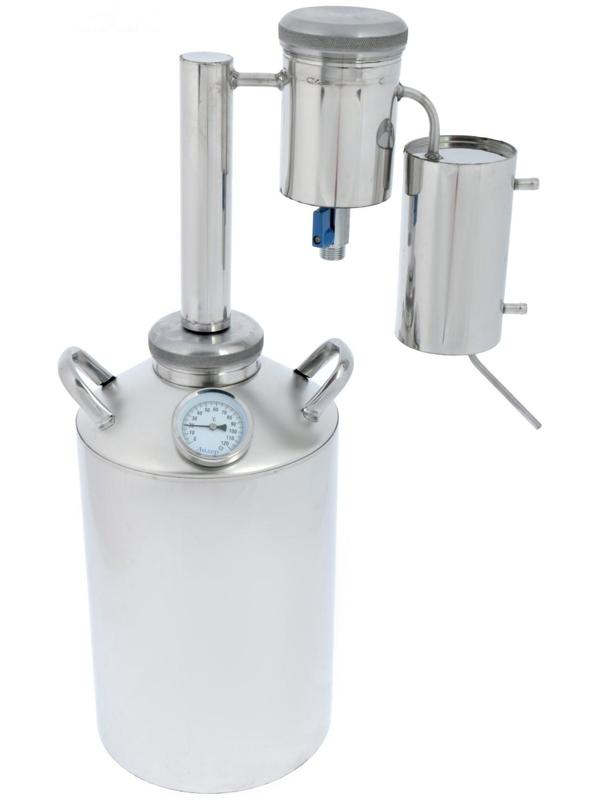 Дистиллятор «Лидер-3», 12 л, большой разборный сухопарник со сливом, термометр