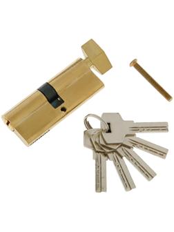 Цилиндровый механизм, 80 мм, с вертушкой, перфор. ключ, 5 ключей, цвет золото
