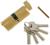 Цилиндровый механизм, 80 мм, с вертушкой, перфор. ключ, 5 ключей, цвет золото