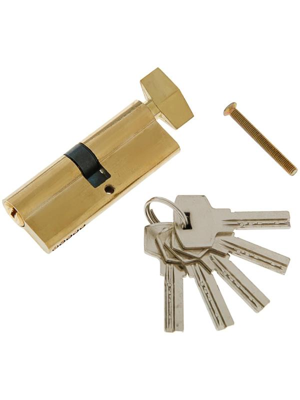 Цилиндровый механизм, 80 мм, с вертушкой, перфор. ключ, 5 ключей, цвет золото