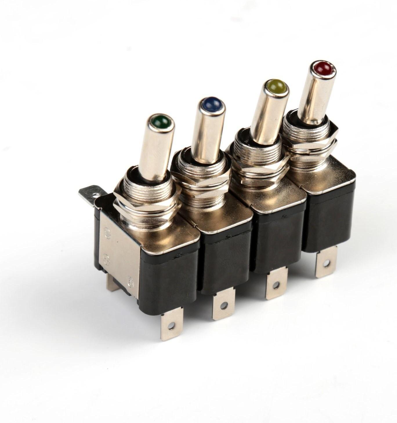 Тумблер, без крышки с LED-подсветкой, МИКС