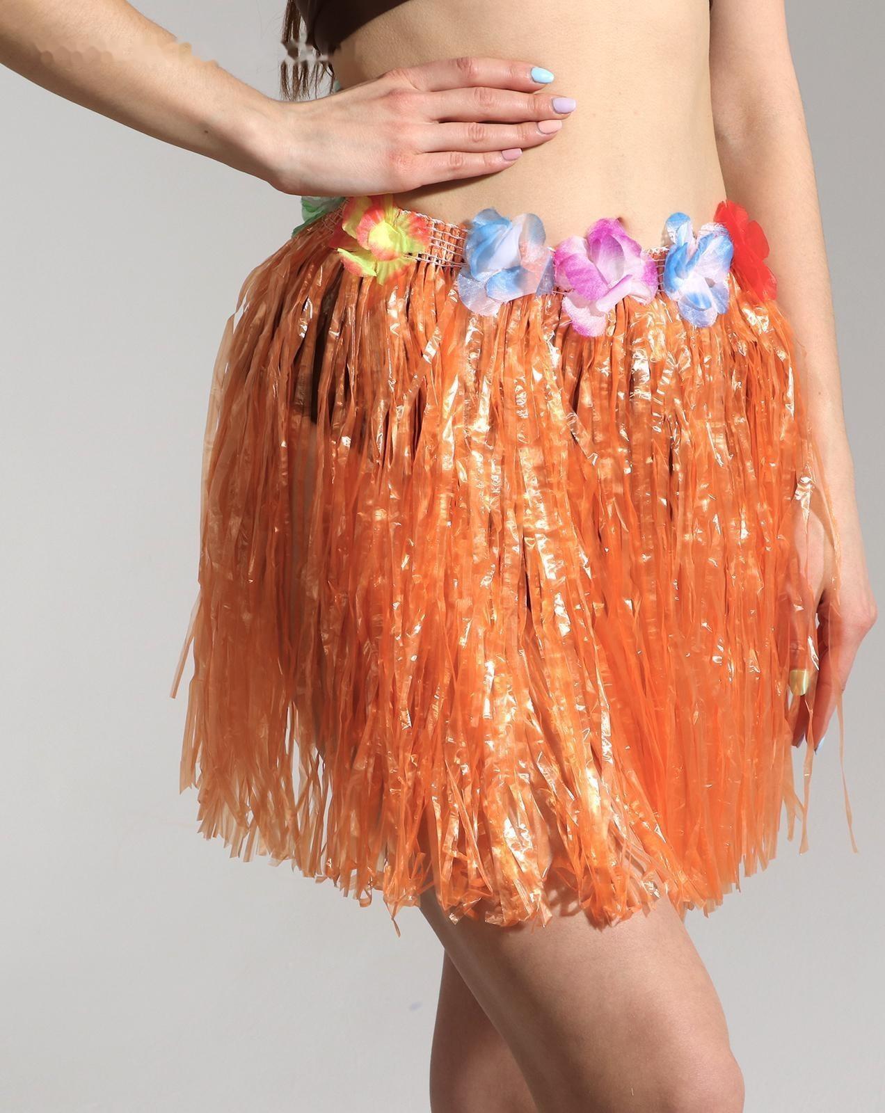 Гавайская юбка, цветная 40 см  МИКС