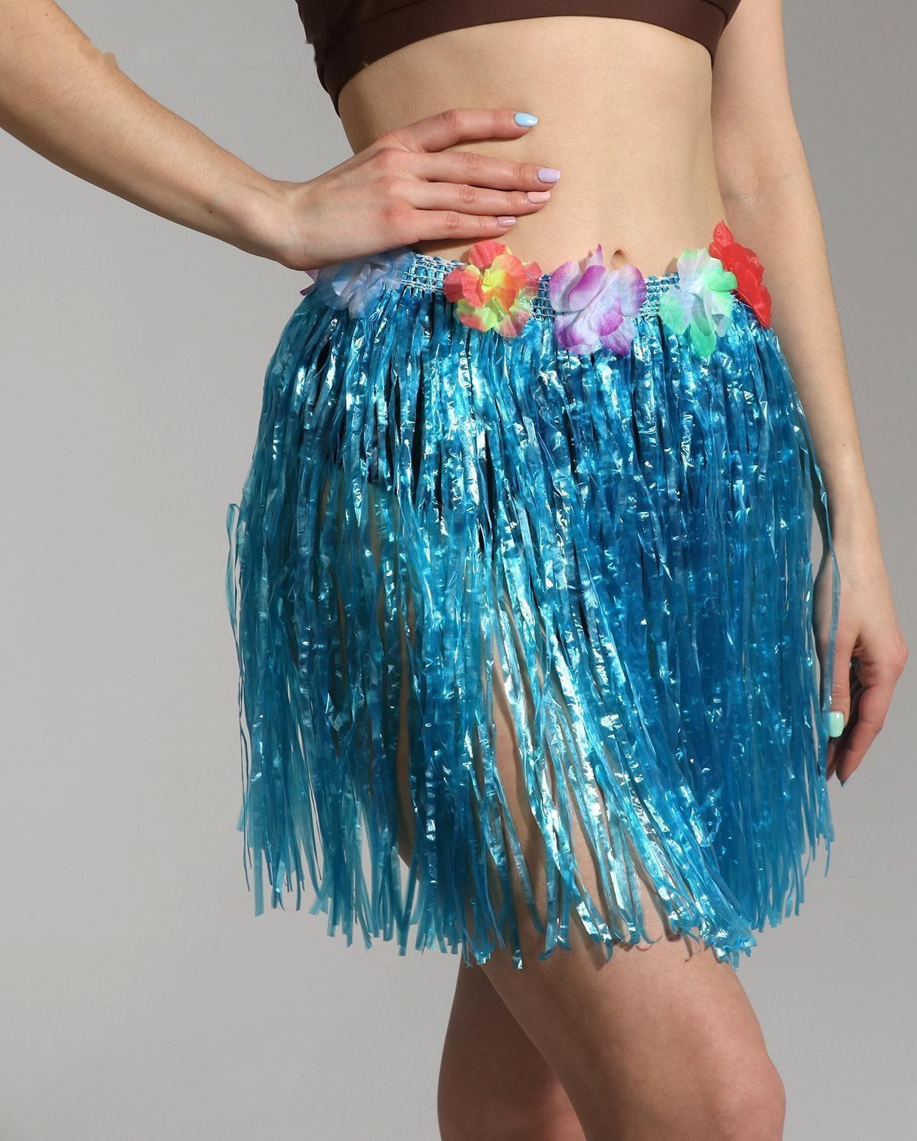 Гавайская юбка, цветная 40 см  МИКС