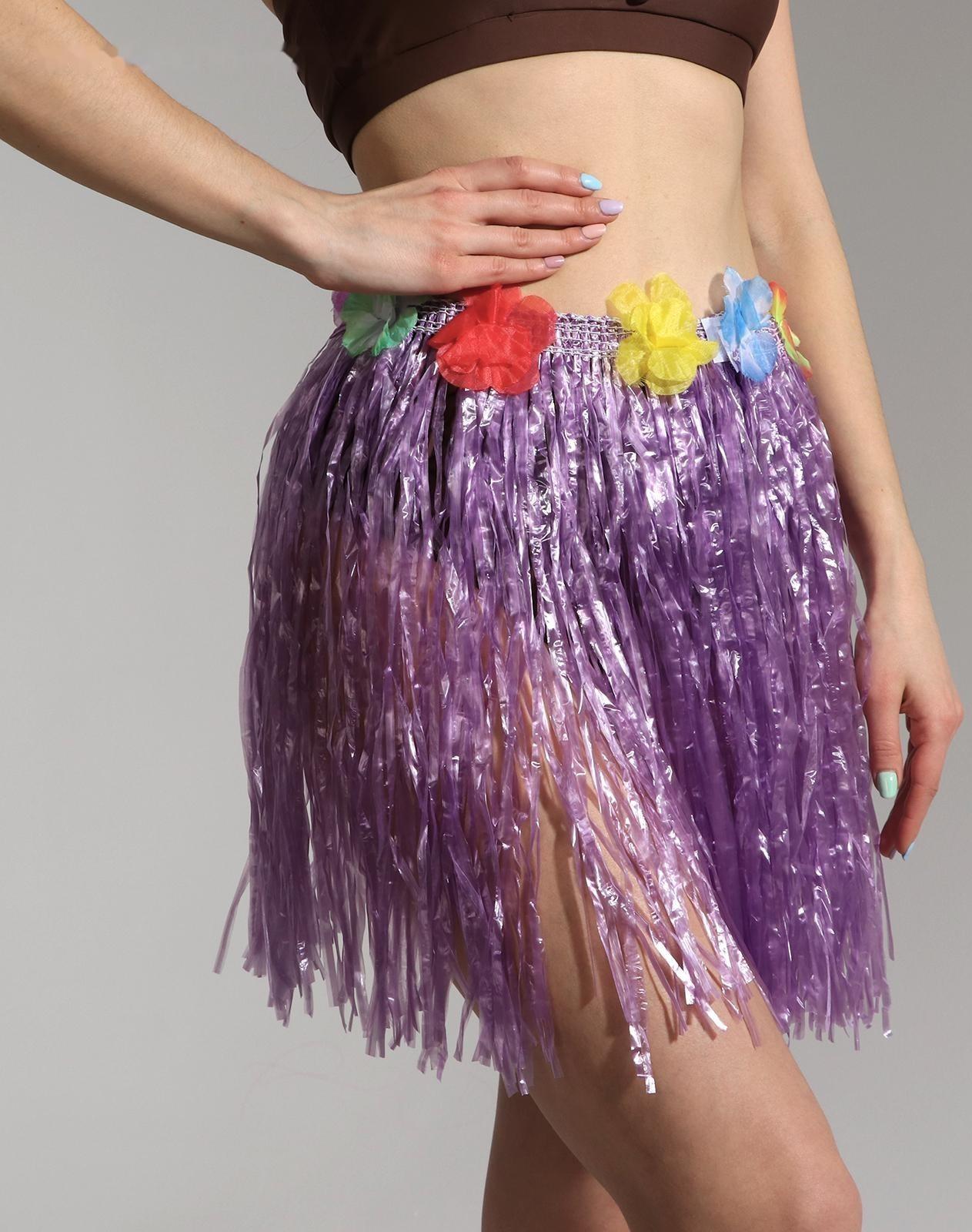 Гавайская юбка, цветная 40 см  МИКС