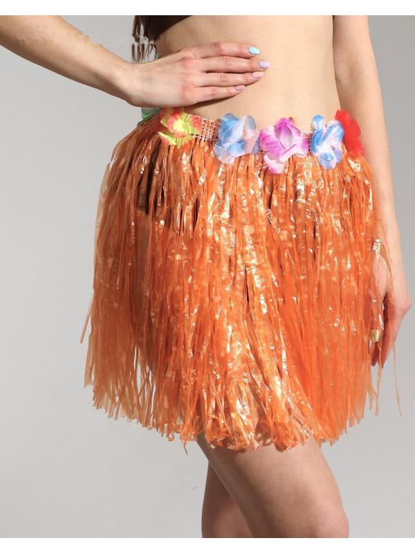 Гавайская юбка, цветная 40 см  МИКС