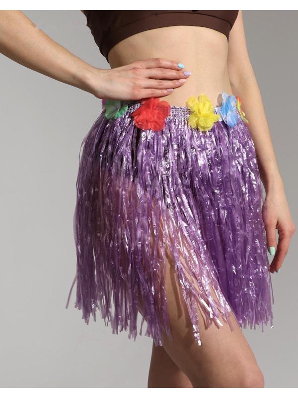 Гавайская юбка, цветная 40 см  МИКС