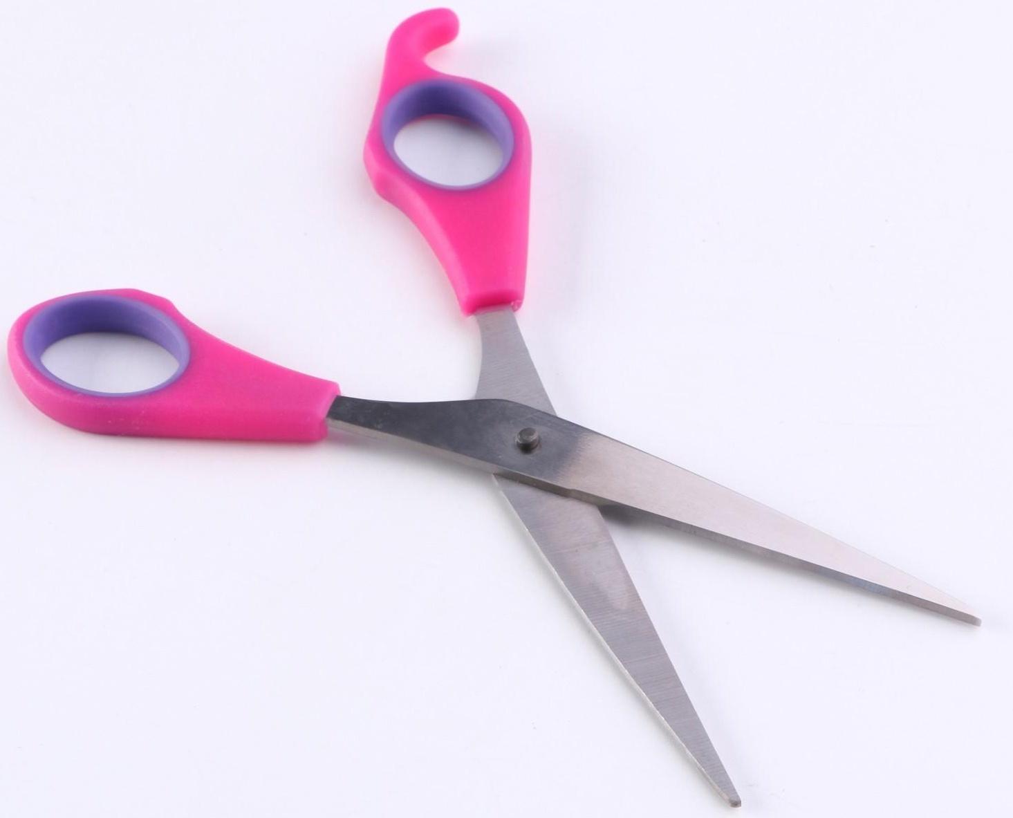 Ножницы для шерсти прямые, с прорезиненными ручками, 17 см, микс цветов