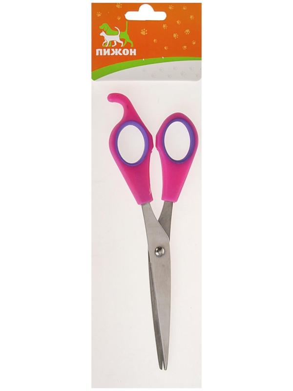 Ножницы для шерсти прямые, с прорезиненными ручками, 17 см, микс цветов