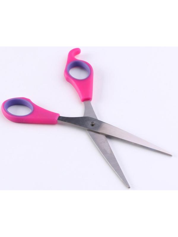 Ножницы для шерсти прямые, с прорезиненными ручками, 17 см, микс цветов