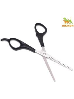 Ножницы филировочные для стрижки собак и кошек, пластиковые ручки, микс цветов