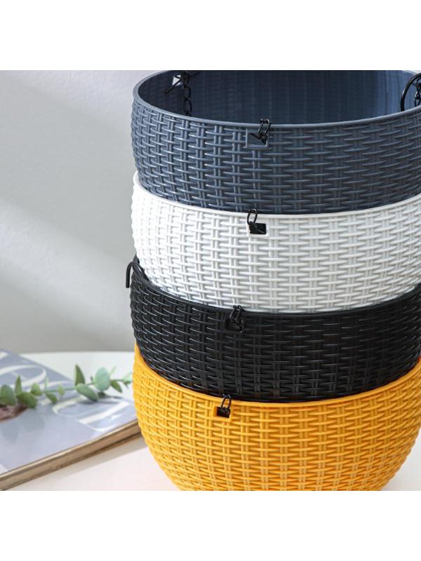 Кашпо пластиковое для цветов подвесное с внутренним поддоном, 2,7 л, цвет МИКС