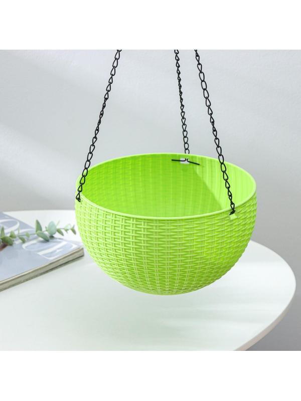 Кашпо пластиковое для цветов подвесное с внутренним поддоном, 2,7 л, цвет МИКС
