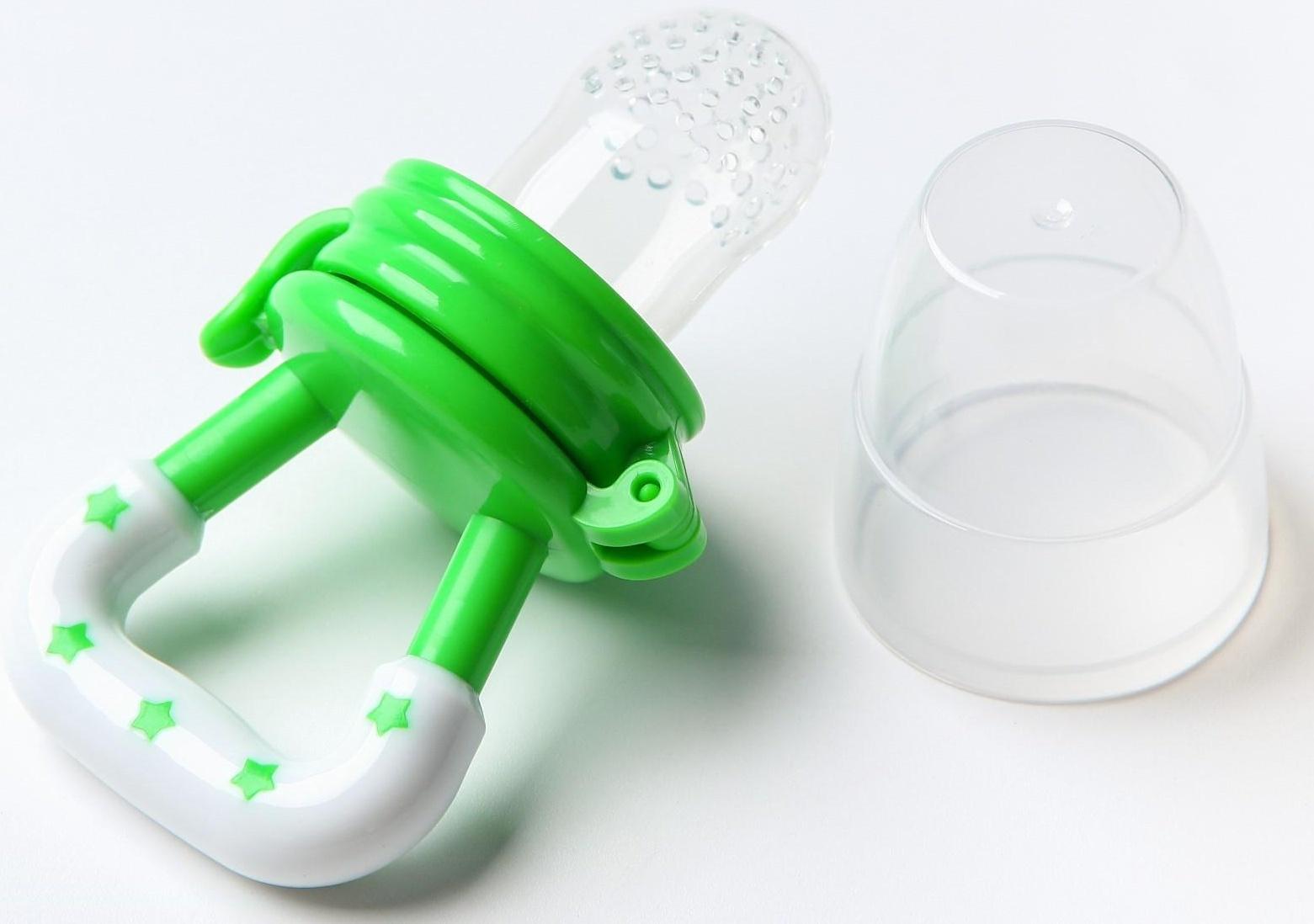 Ниблер для прикорма, с силиконовой сеточкой, цвет зеленый