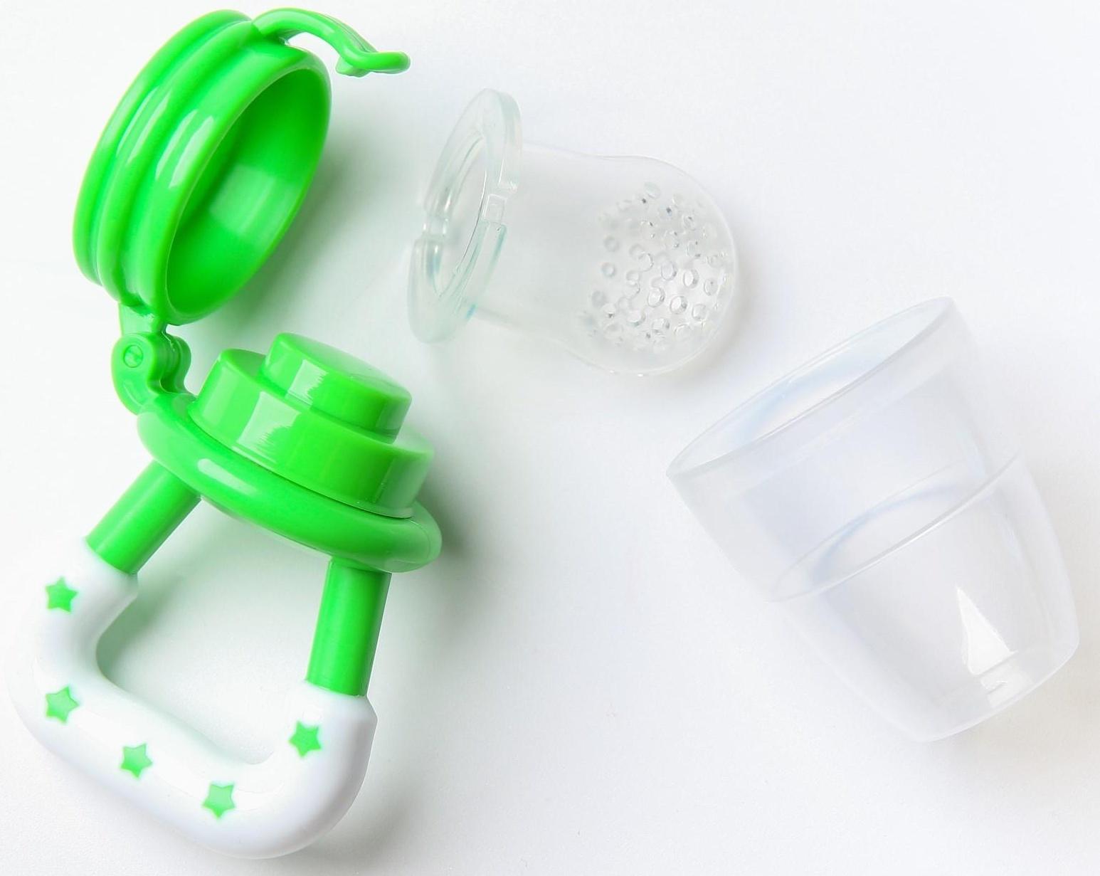 Ниблер для прикорма, с силиконовой сеточкой, цвет зеленый