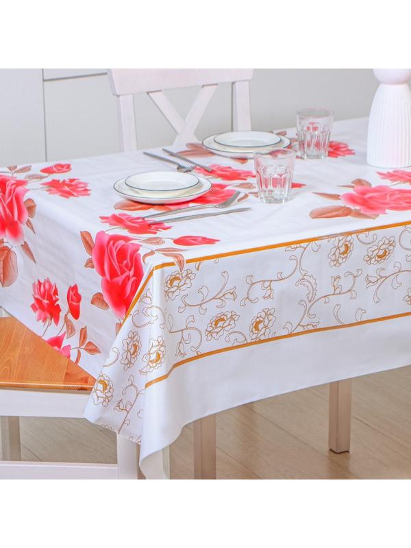 Клеёнка столовая на нетканой основе, ширина 137 см, толщина 0,08 мм, рулон 20 м