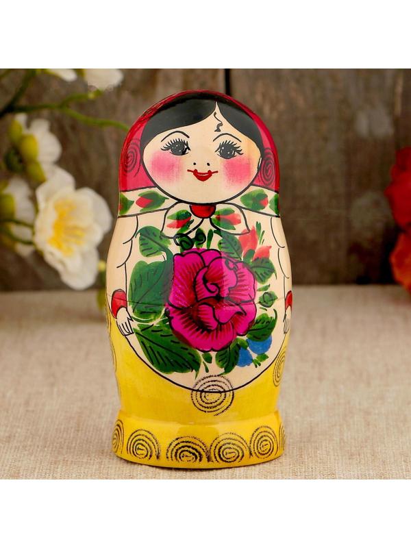 Матрёшка «Нина», красный платок, 6 кукольная, 12-14 см